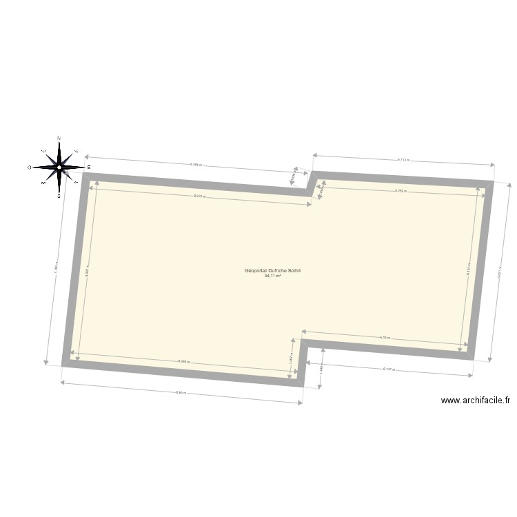 plan géoportail Dufriche-Soihili. Plan de 1 pièce et 94 m2