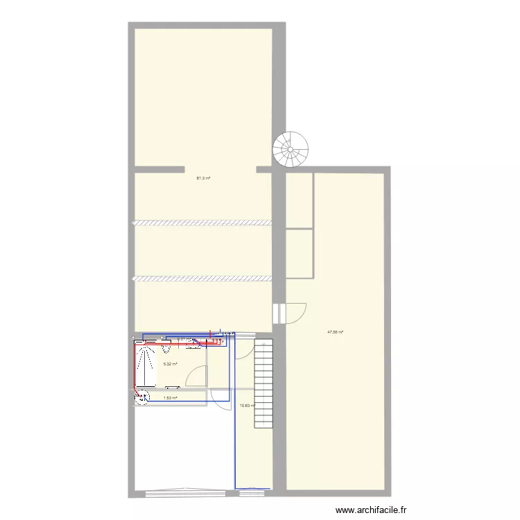 Maison RDC Plomberie. Plan de 