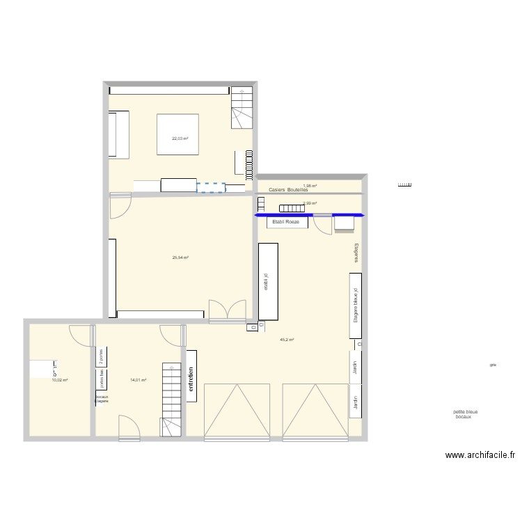 LE JARD Atelier. Plan de 7 pièces et 122 m2