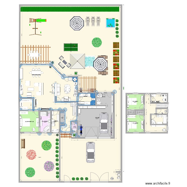 PLAN AC 1. Plan de 14 pièces et 698 m2