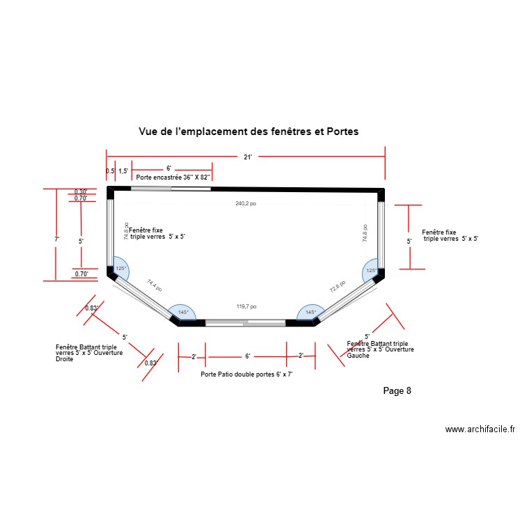 vue emplacement  Portes et Fenetres 2. Plan de 0 pièce et 0 m2