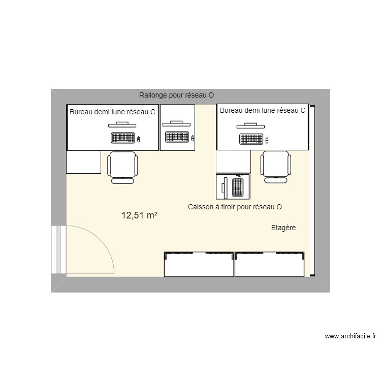 A24. Plan de 1 pièce et 13 m2