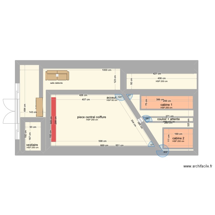salon NS . Plan de 0 pièce et 0 m2
