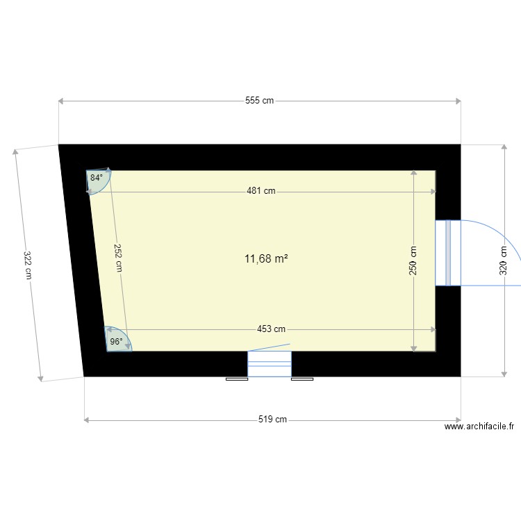 local cauterets. Plan de 1 pièce et 12 m2