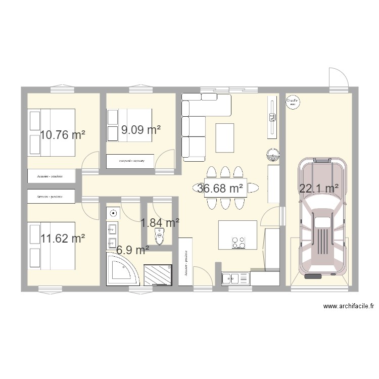 maison plain pied 110m2. Plan de 0 pièce et 0 m2