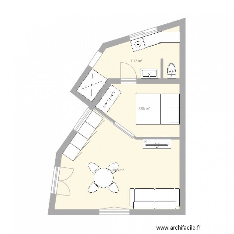 3 Jean Jaure Appt 2 Ver2. Plan de 0 pièce et 0 m2