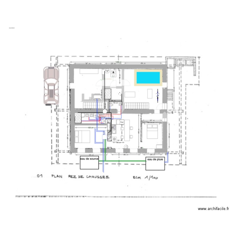 Evacuations RdC. Plan de 0 pièce et 0 m2