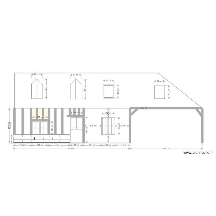 FACADE APRES TRAVAU. Plan de 0 pièce et 0 m2