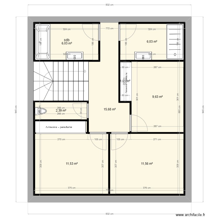 monteli. Plan de 8 pièces et 116 m2