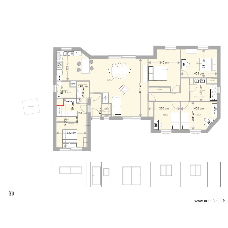 Plan RIVAS test façade DR. Plan de 0 pièce et 0 m2