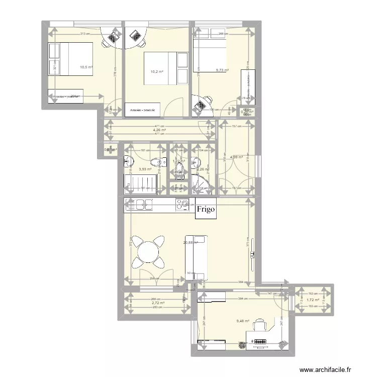 Plaisir travaux + BUREAU. Plan de 