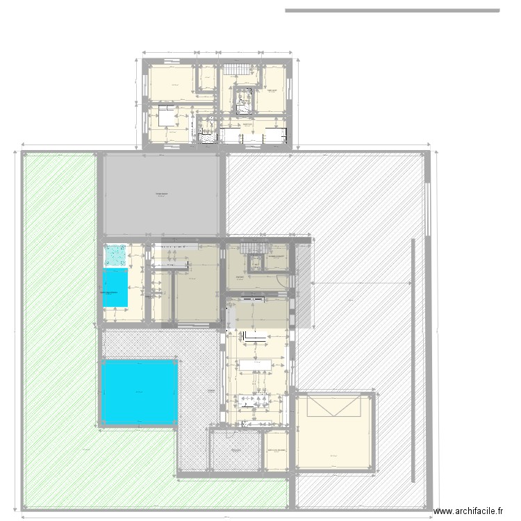 1/2plain-pied240m². Plan de 23 pièces et 1276 m2