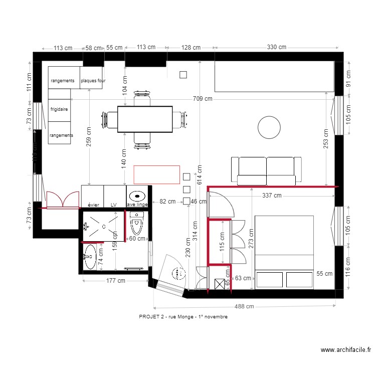  monge projet 2 1 novembre. Plan de 0 pièce et 0 m2