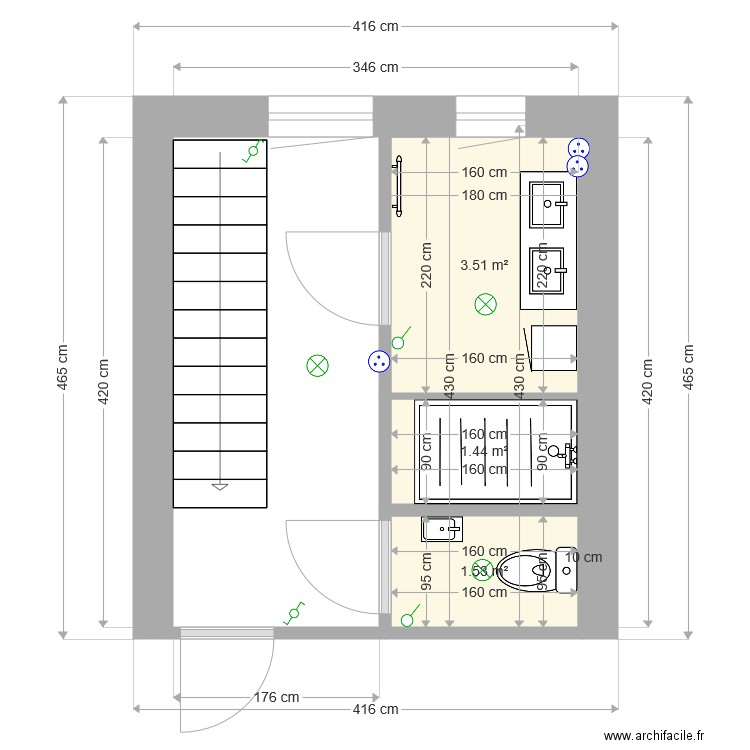  SDB. Plan de 0 pièce et 0 m2