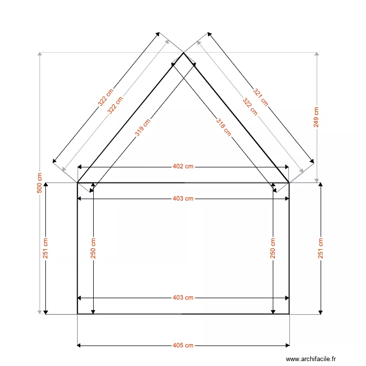 Facade Nord Carport. Plan de 