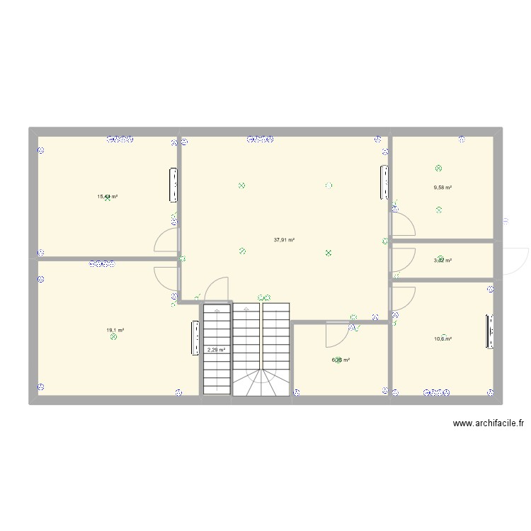 Amélie et jonathan etage 2. Plan de 12 pièces et 211 m2