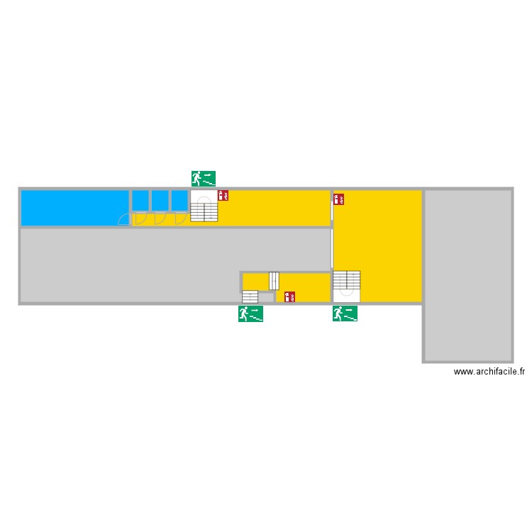 Plan hall MEO 1er - PIU lutte contre l'incendie. Plan de 10 pièces et 153 m2