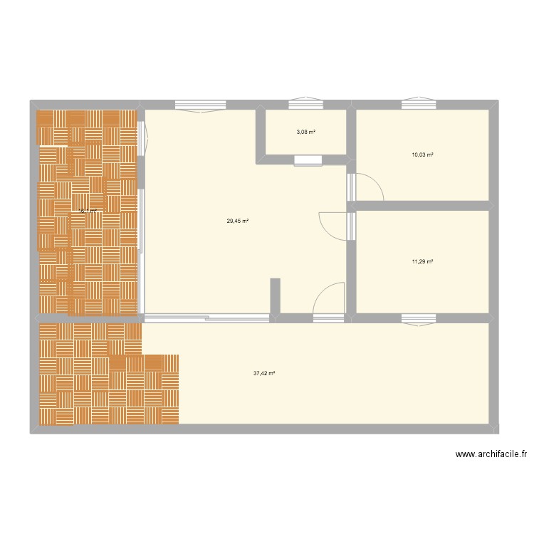 La Couech. Plan de 6 pièces et 107 m2