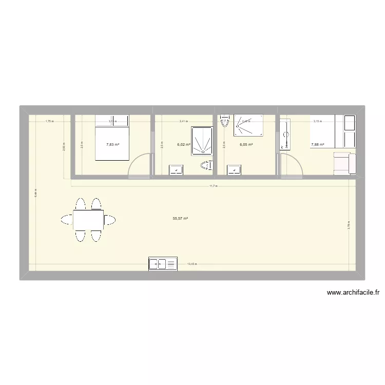 Annexe3Pers. Plan de 5  et 83 m²