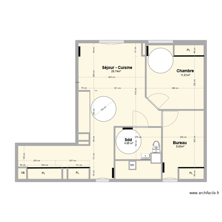 Appartement T3 combles     Rév. 1 du 25/03. Plan de 1 pièce et 69 m2