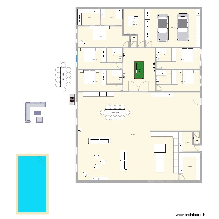 La Graffeuille. Plan de 19 pièces et 412 m2