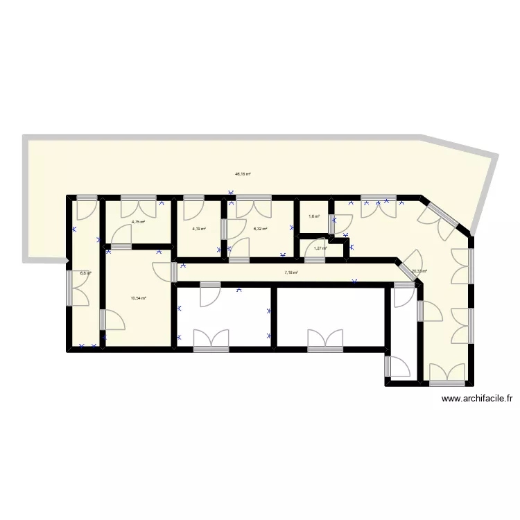 house. Plan de 10 pièces et 109 m²
