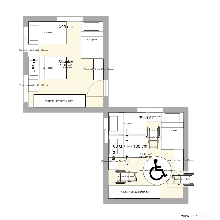 chambre a coucher . Plan de 0 pièce et 0 m2