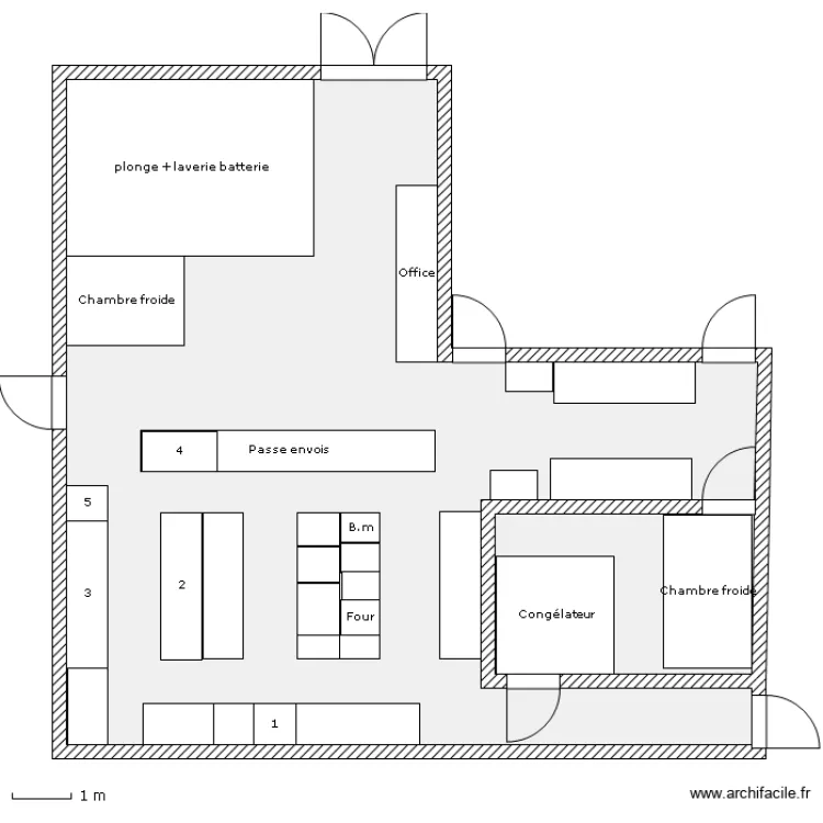 cuisine MB Kursaal actuelle. Plan de 