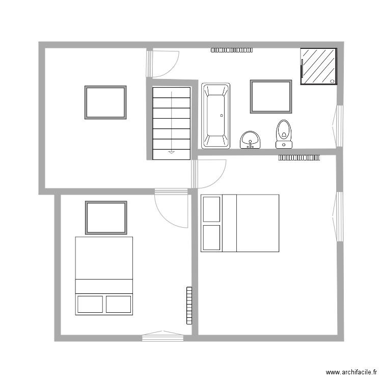 1 Etage caro travaux meublé. Plan de 0 pièce et 0 m2