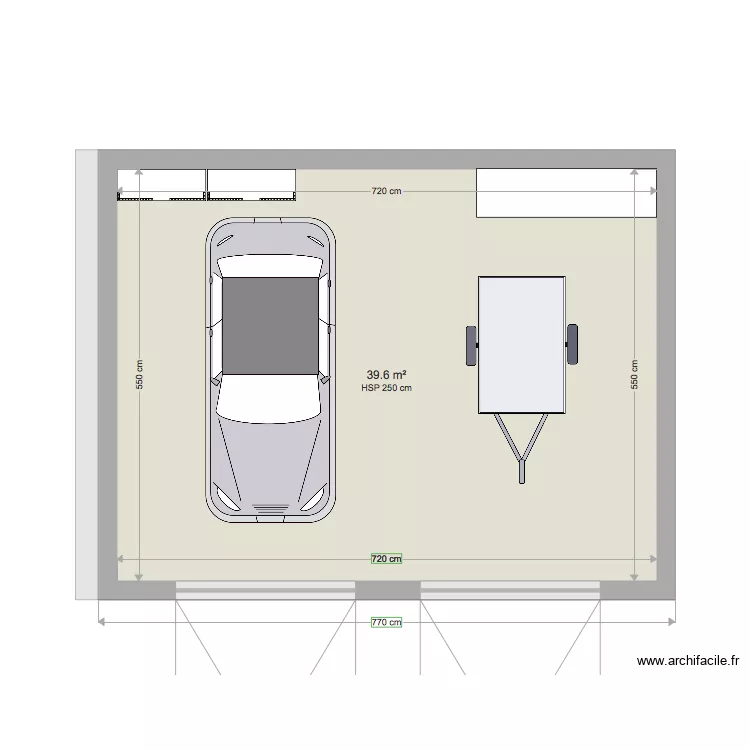 garage40m. Plan de 
