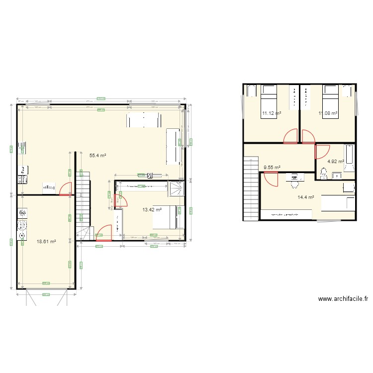 MAISON ELIF. Plan de 8 pièces et 139 m2