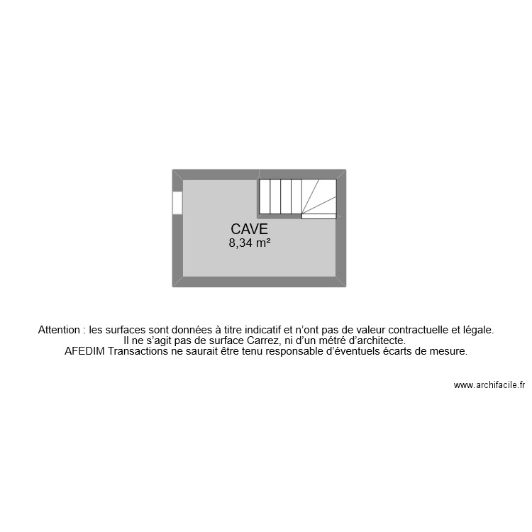 BI 9041 CAVE . Plan de 2 pièces et 10 m2