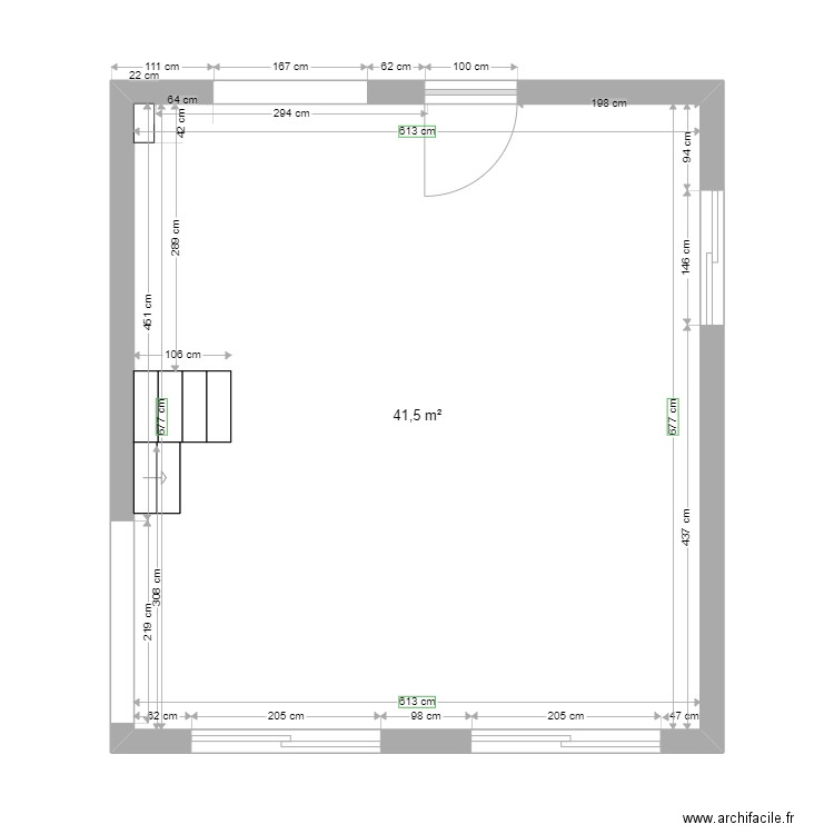 St PAUL Séjour cuisine existant. Plan de 0 pièce et 0 m2