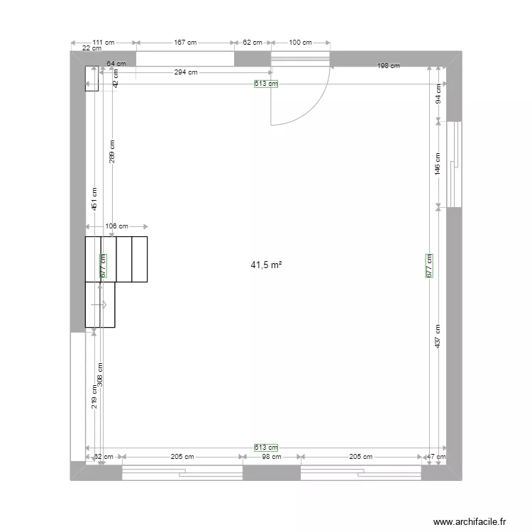St PAUL S&eacute;jour cuisine existant. Plan de 
