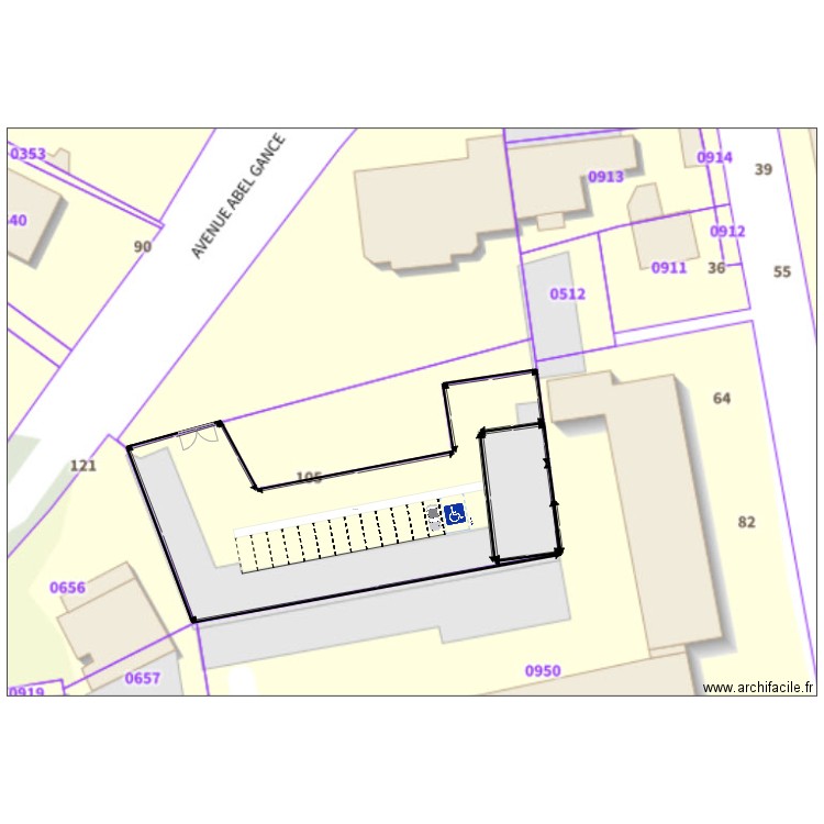 83 LA GARDE av Abel Gance STATIONNEMENT. Plan de 1 pièce et 1165 m2