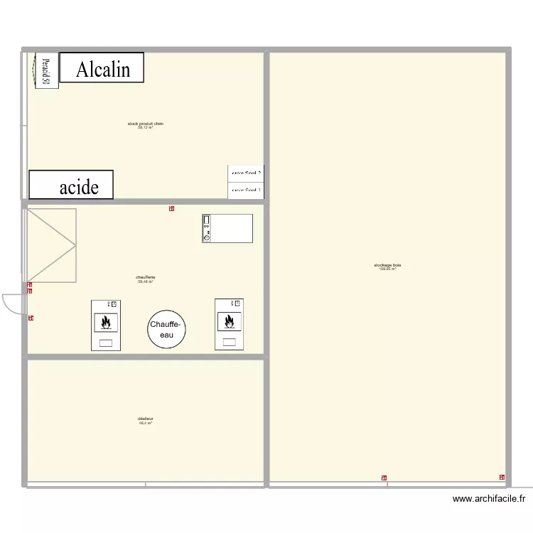 annexe fromagerie. Plan de 4 pièces et 336 m²