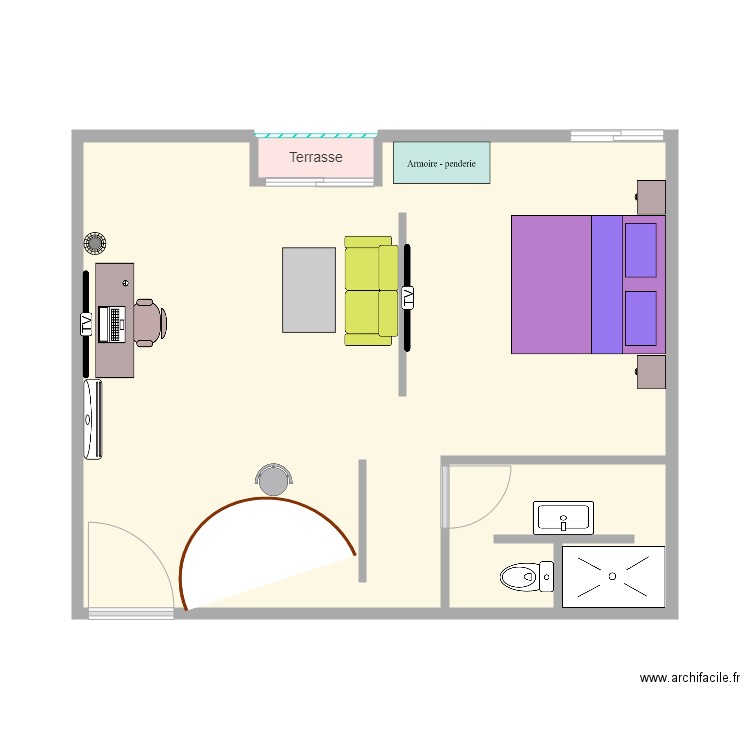 Chambre 108 Fly Hotel. Plan de 0 pièce et 0 m2