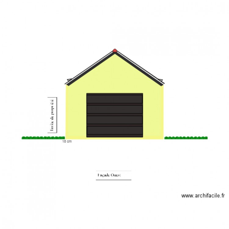 garage façade ouest. Plan de 0 pièce et 0 m2