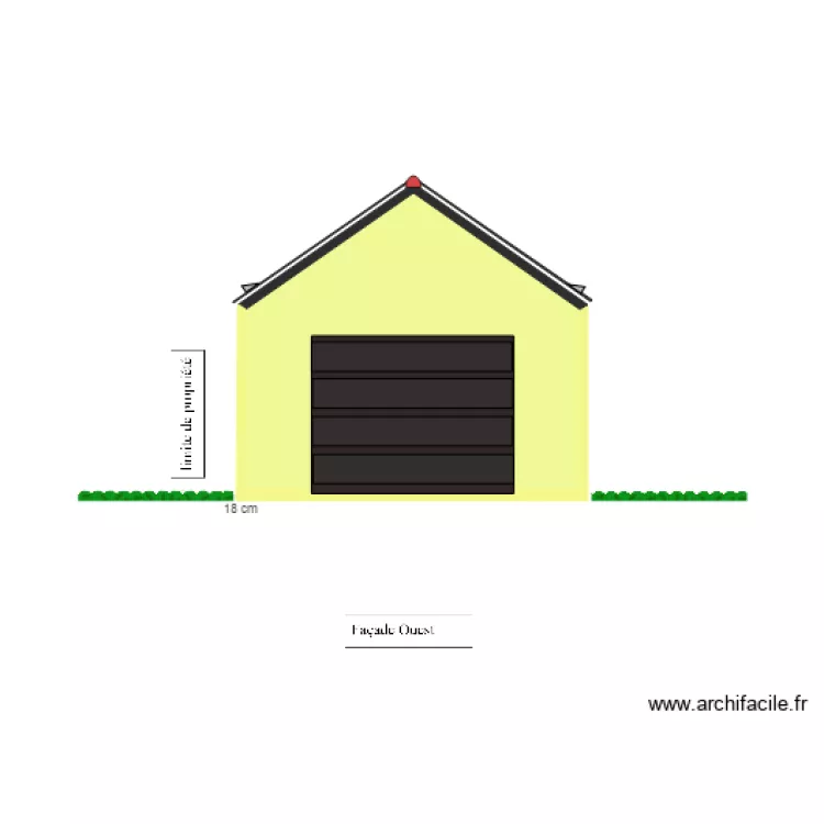 garage façade ouest. Plan de garage façade ouest. Plan de