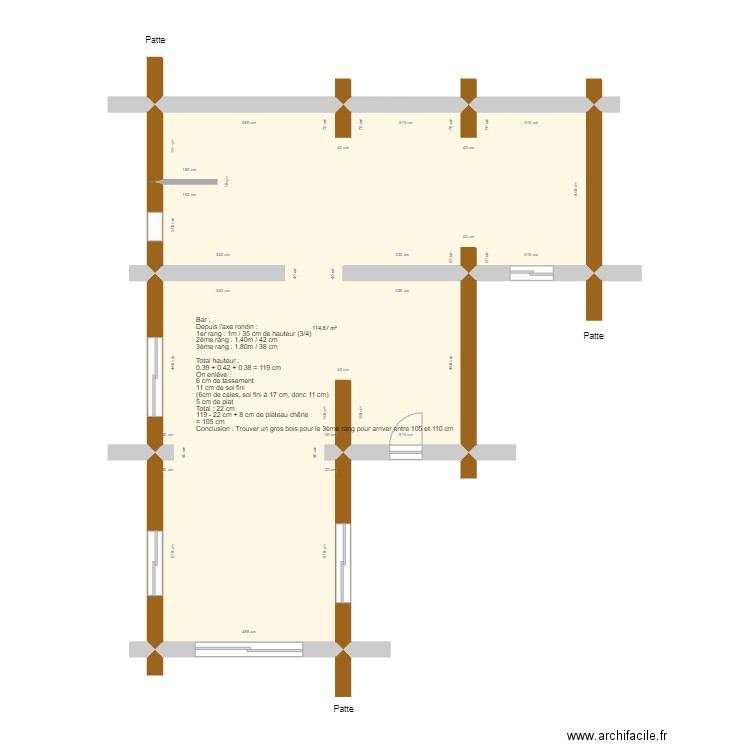 Plan T3.2 centre équestre . Plan de 1 pièce et 115 m2