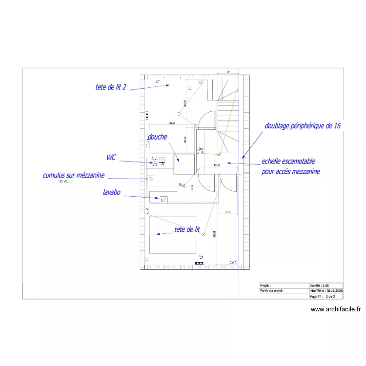 Abret 1 etage et mezza. Plan de 