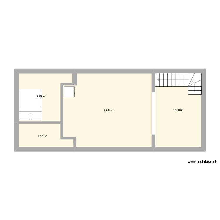 Pointis. Plan de 4 pièces et 48 m2