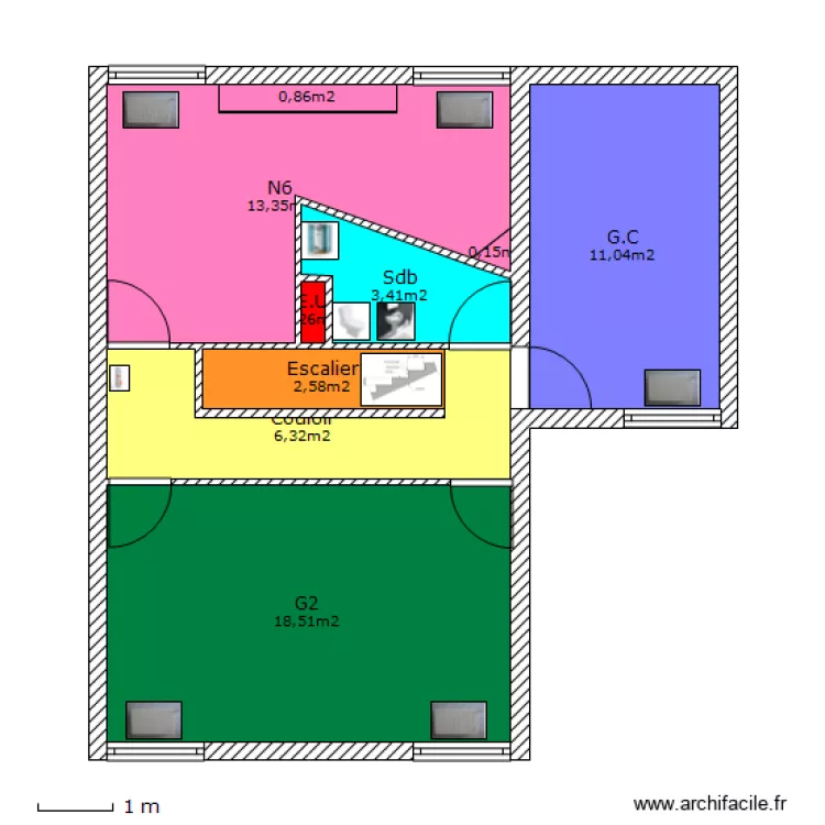St Eloi Etage AM6. Plan de 