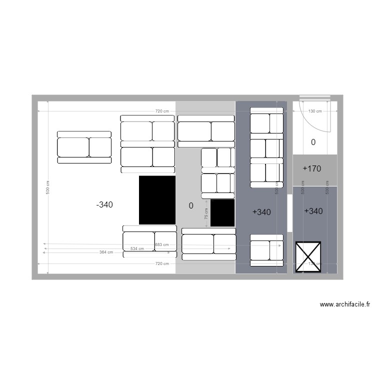 anahita H6. Plan de 2 pièces et 42 m2