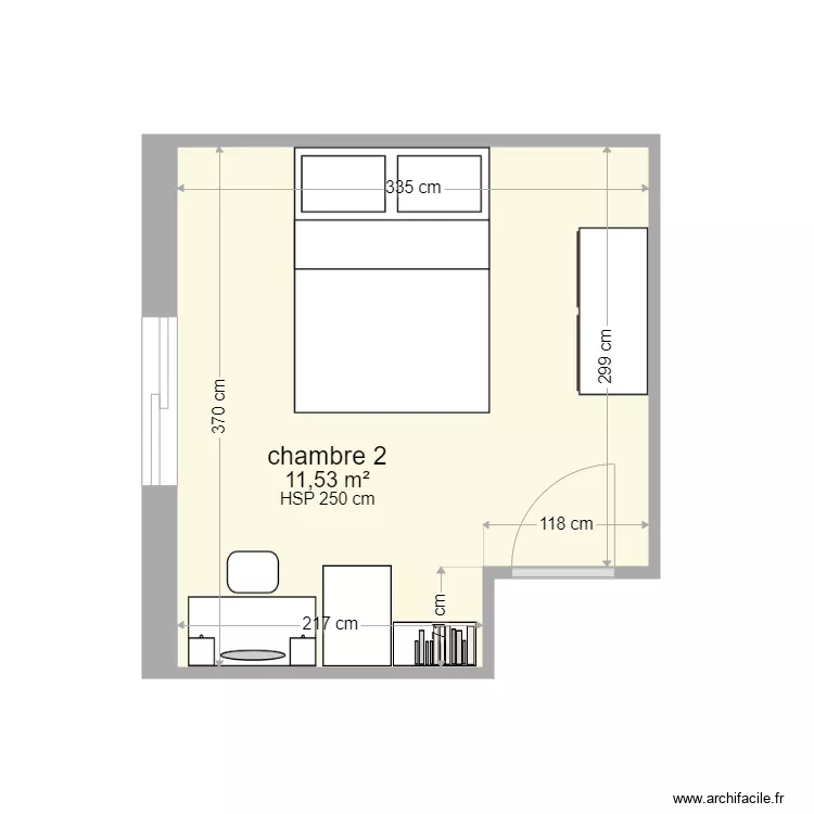 chambre 2b. Plan de 