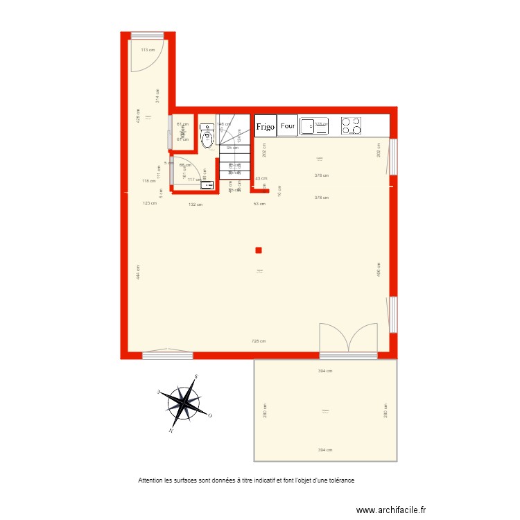 BI 3454 rdc côté. Plan de 0 pièce et 0 m2