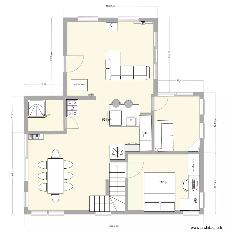 chalet. Plan de 