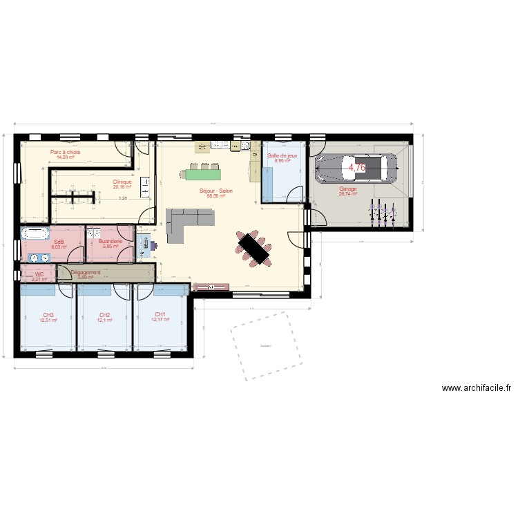Architecte 4. Plan de 12 pièces et 198 m2