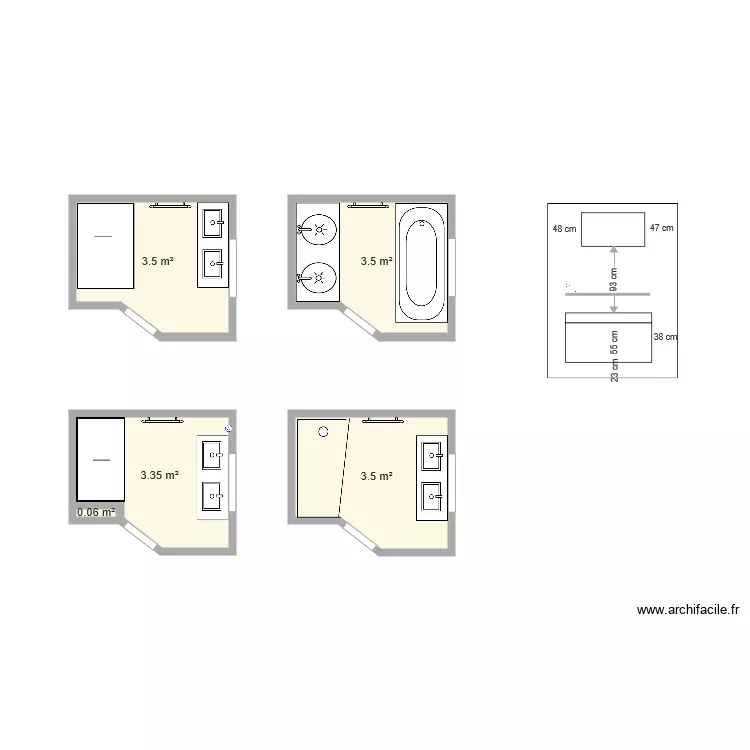 salle de bain. Plan de 