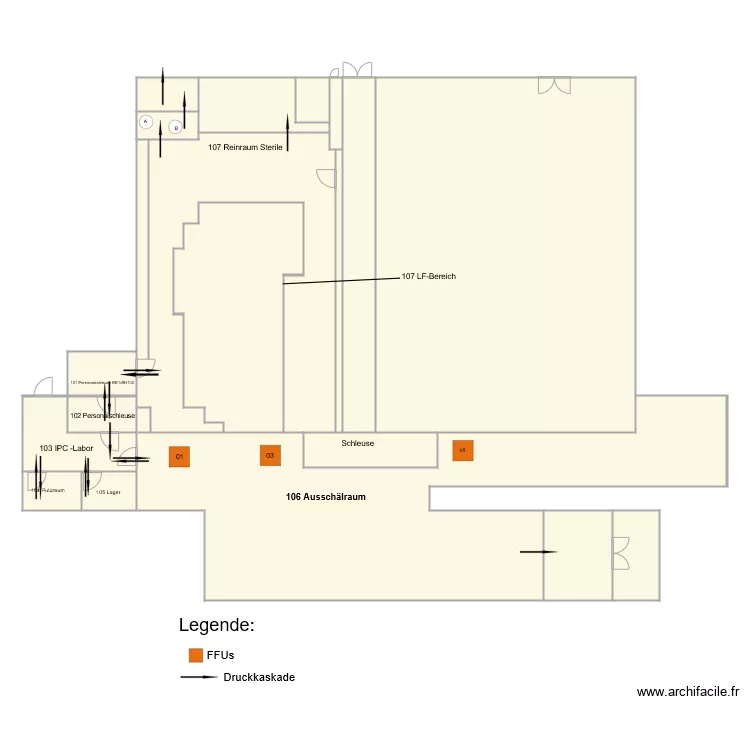 Reinraum 106 Nachmessung. Plan de 